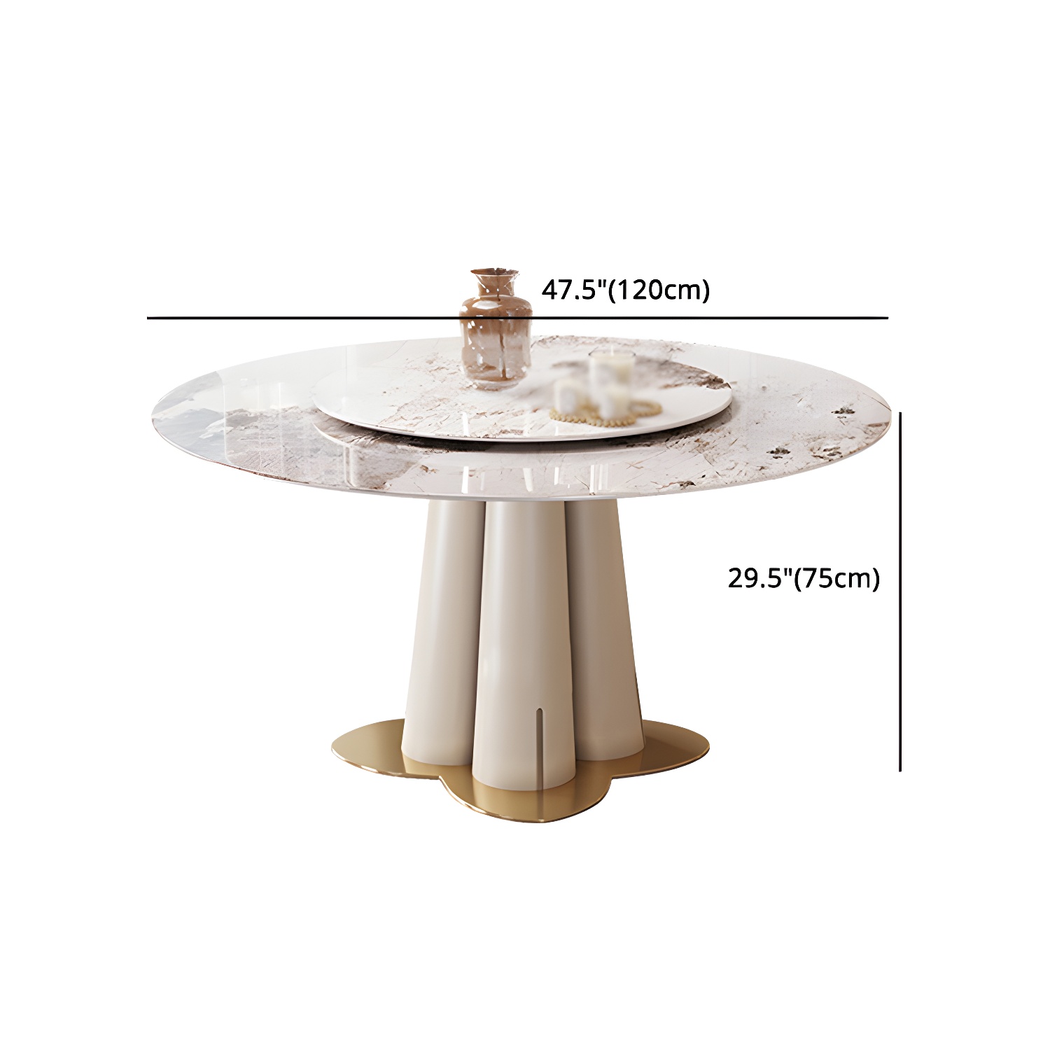 Glam 1/3/4/5/7 Pieces Dining Sets Round Dining Room Table Set - image 10