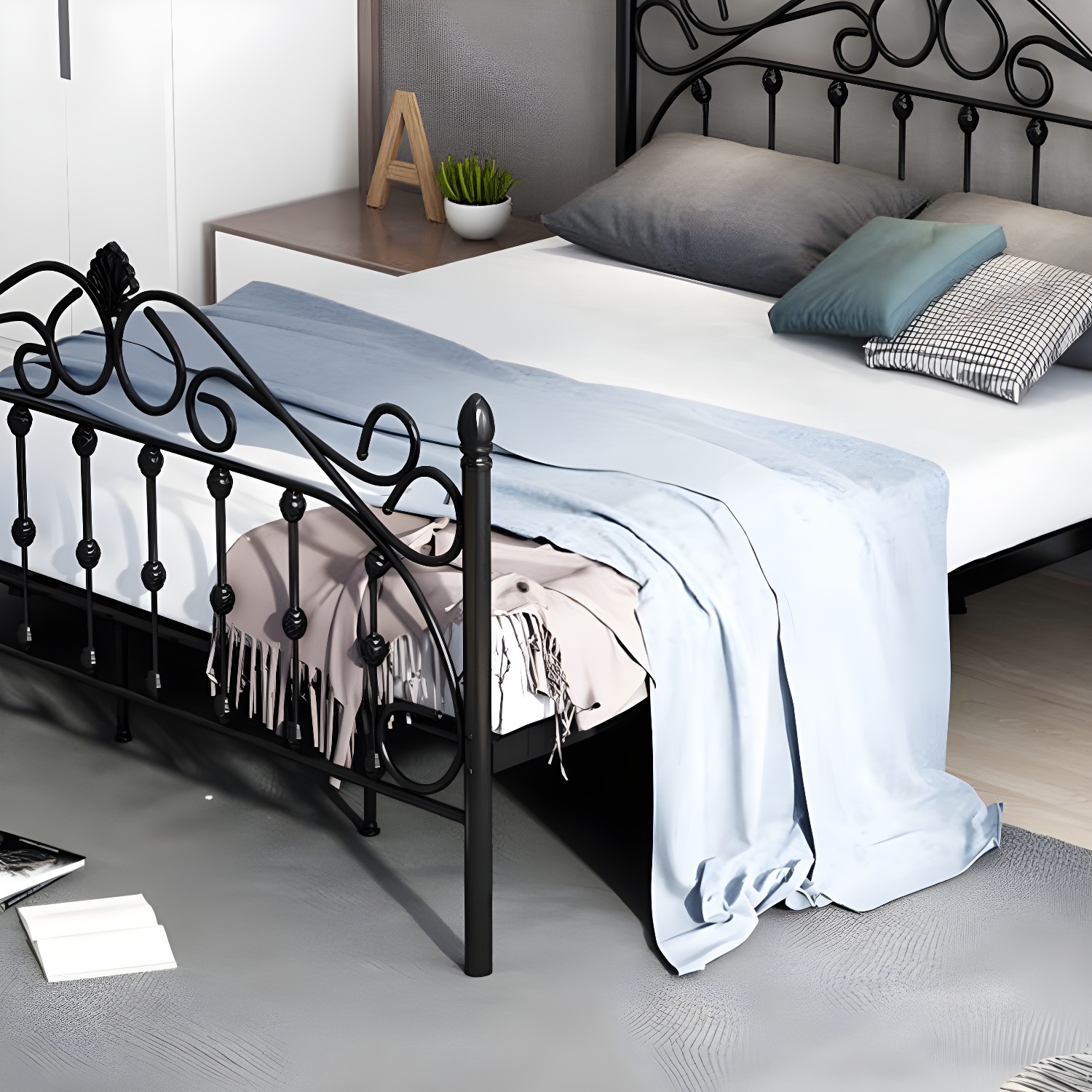 Industrial Style Standard Bed Iron Multiple Colors Excluding Storage Space - image 10