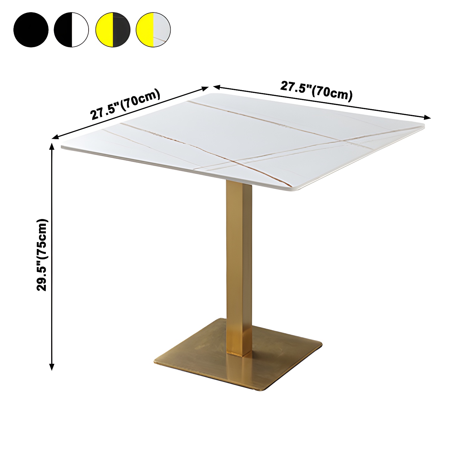 Industrial Square Dinner Table Sintered Stone Table with Metal Base for Home - image 16