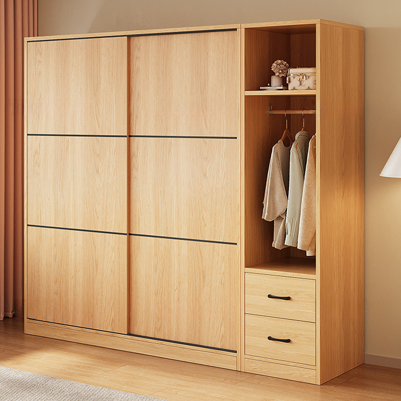Minimalist Wooden Independent Wardrobe Closet with Soft Close Door, Interior Shelves, and Clothing Rod - image 3