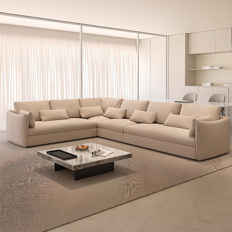 Straight/L-Shape Horizontal/Right Ink/White Sofa Couch/Sofa Recliner with Concealed Support for Drawing Room