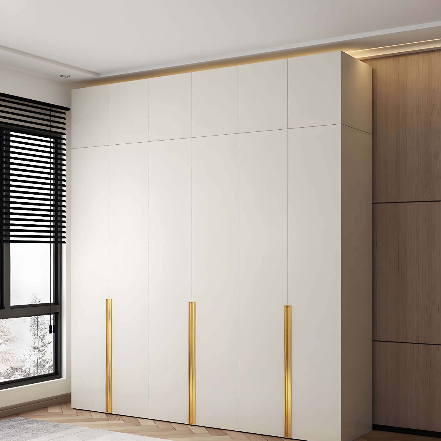 Modern White Wood Armoire with Drawers, Clothing Rod, and Shelves - image 10