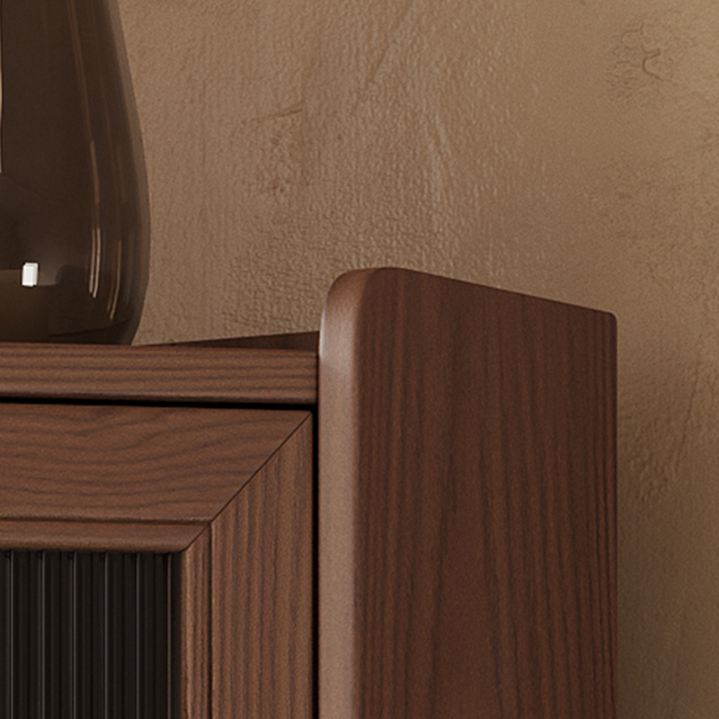 Accent Cabinet with 1 Drawer, 2 Cabinets, Glazed Door, Adjustable Shelf, Cabinet Knobs, Sepia/Wood Color Top, and Stain Resistant Finish - image 7