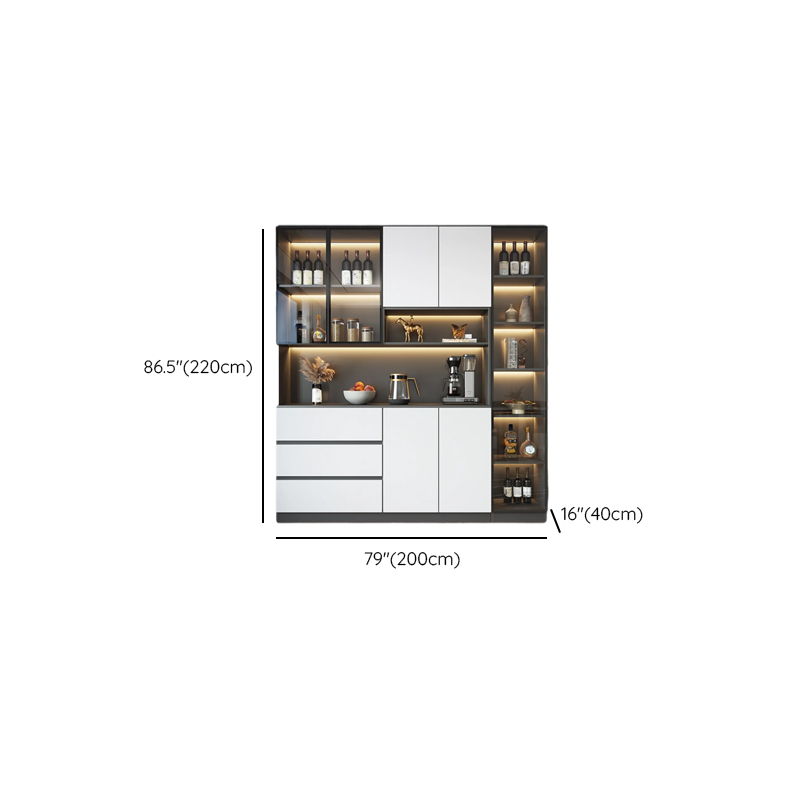 Standard/Wide Chalk 3 Drawers Closet 2 Shelves/1 Shelf Glass Doors Functional Storage Cabinet Sideboard - image 20