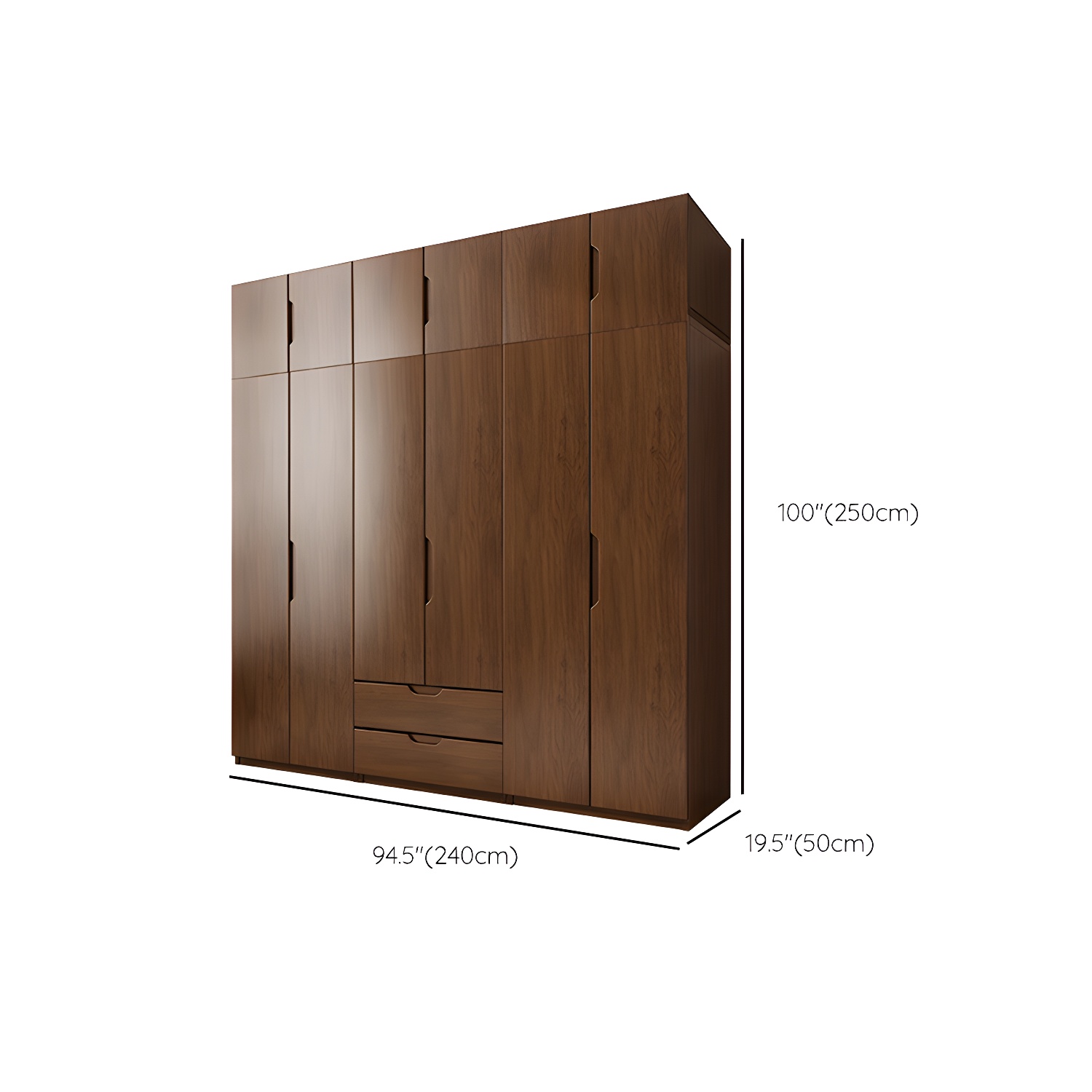 Contemporary Oak Solid Wood Wardrobe Freestanding Multifunctional Wardrobe - image 40