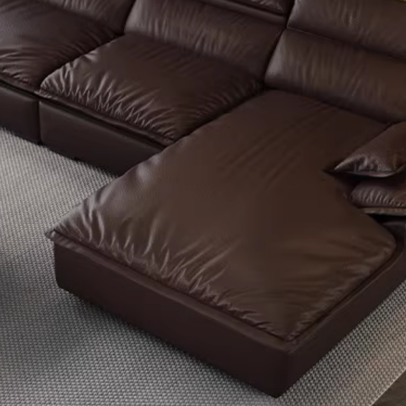 L-Shape Leather Sofa Recliner in White/Espresso/Beige with Right Hand Facing Orientation - image 11