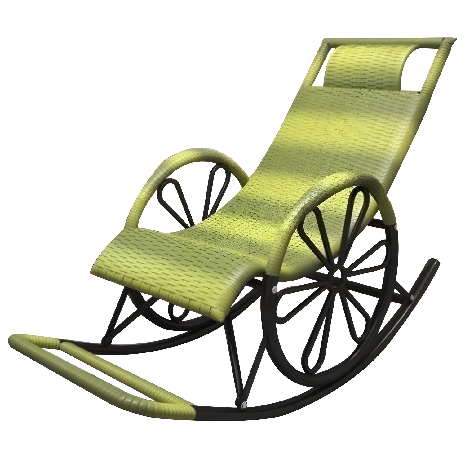 Contemporary Woven Rope Rocker Chair Wicker Rocking Chair for Home Decor - image 12