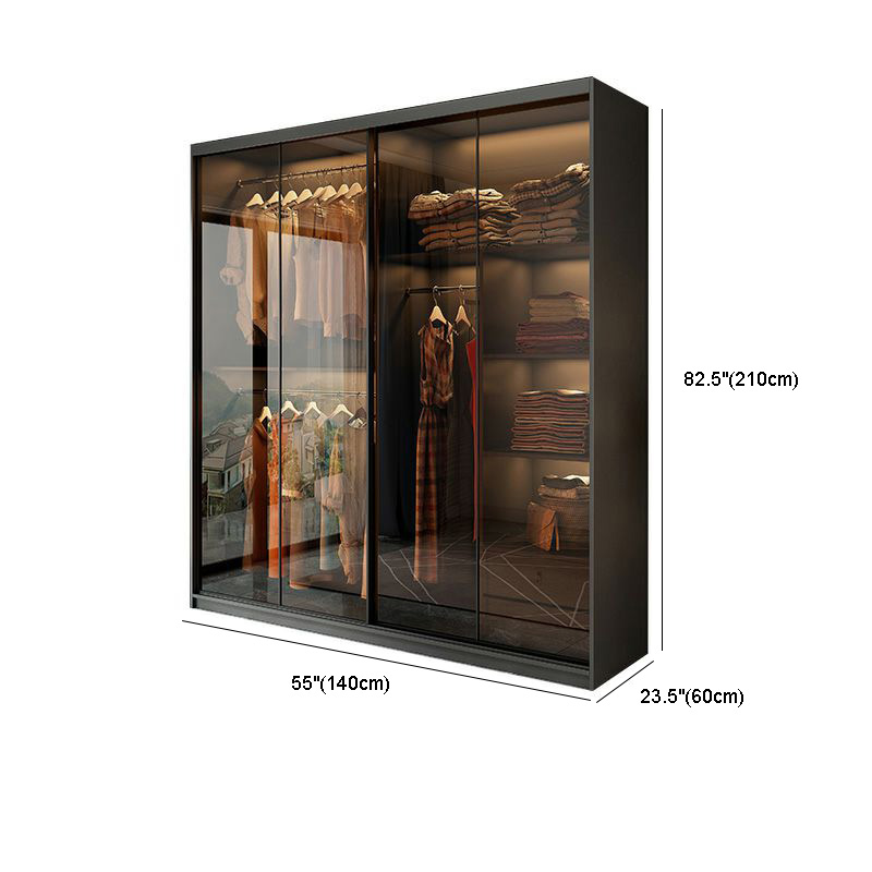 Trendy Charcoal Interior Shelves with Soft Close Drawer and Soft Close Door Timber Cabinet Armoire - image 18