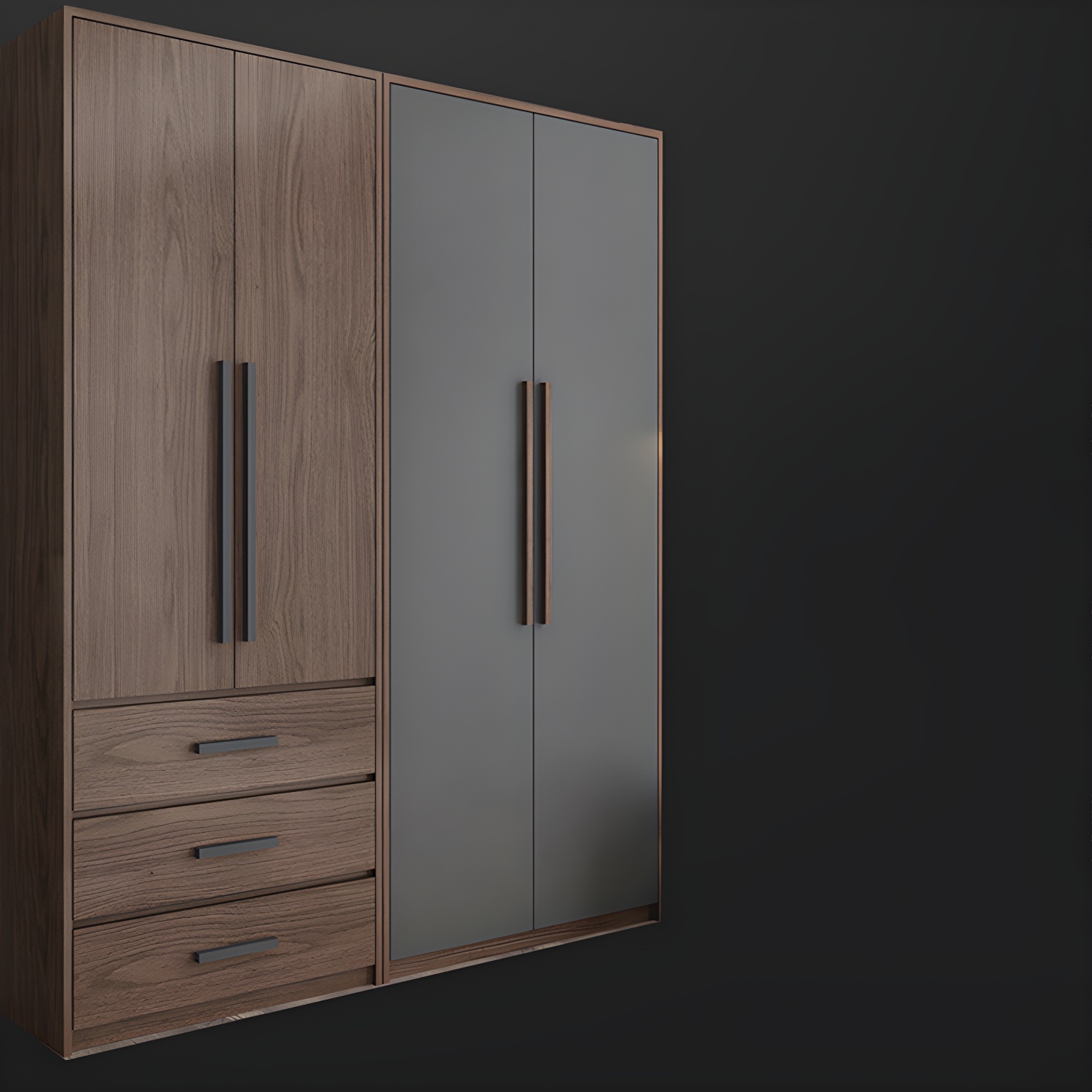 Contemporary Wardrobe with Garment Rod Engineered Wood Wardrobe Closet - image 13