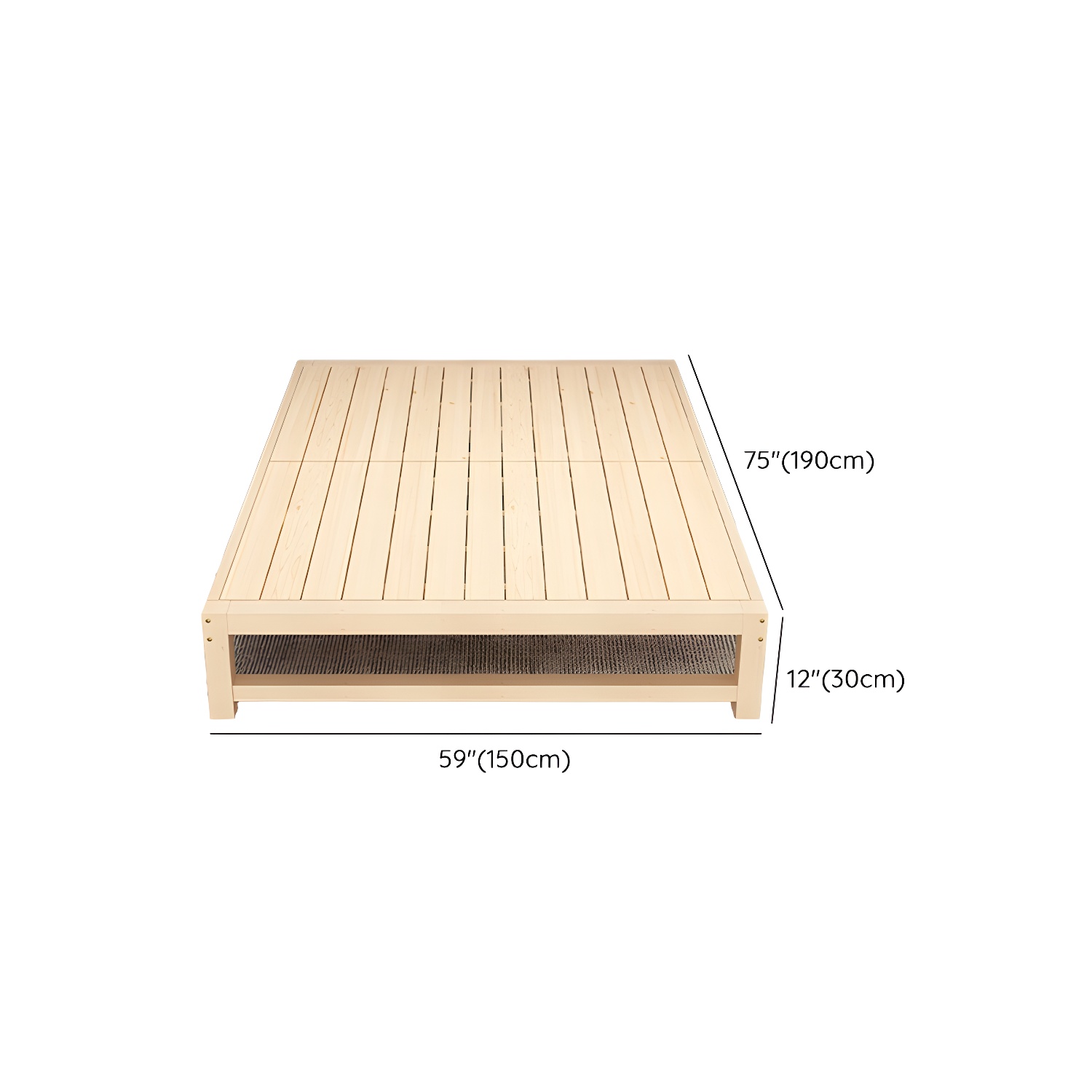Solid Wood Modern Platform Bed Natural without Headboard and Storage Space - image 22