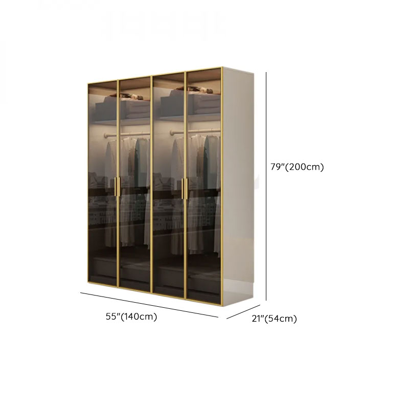 White Trendy Reclaimed Wood Almirah with Soft Close Drawer, Interior Shelves, and Hanging Rod - image 13