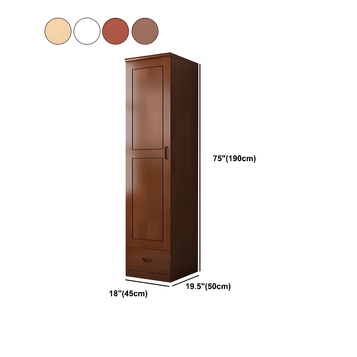 Traditional Wardrobe Cabinet Hinged Rubberwood Wardrobe Armoire - image 16