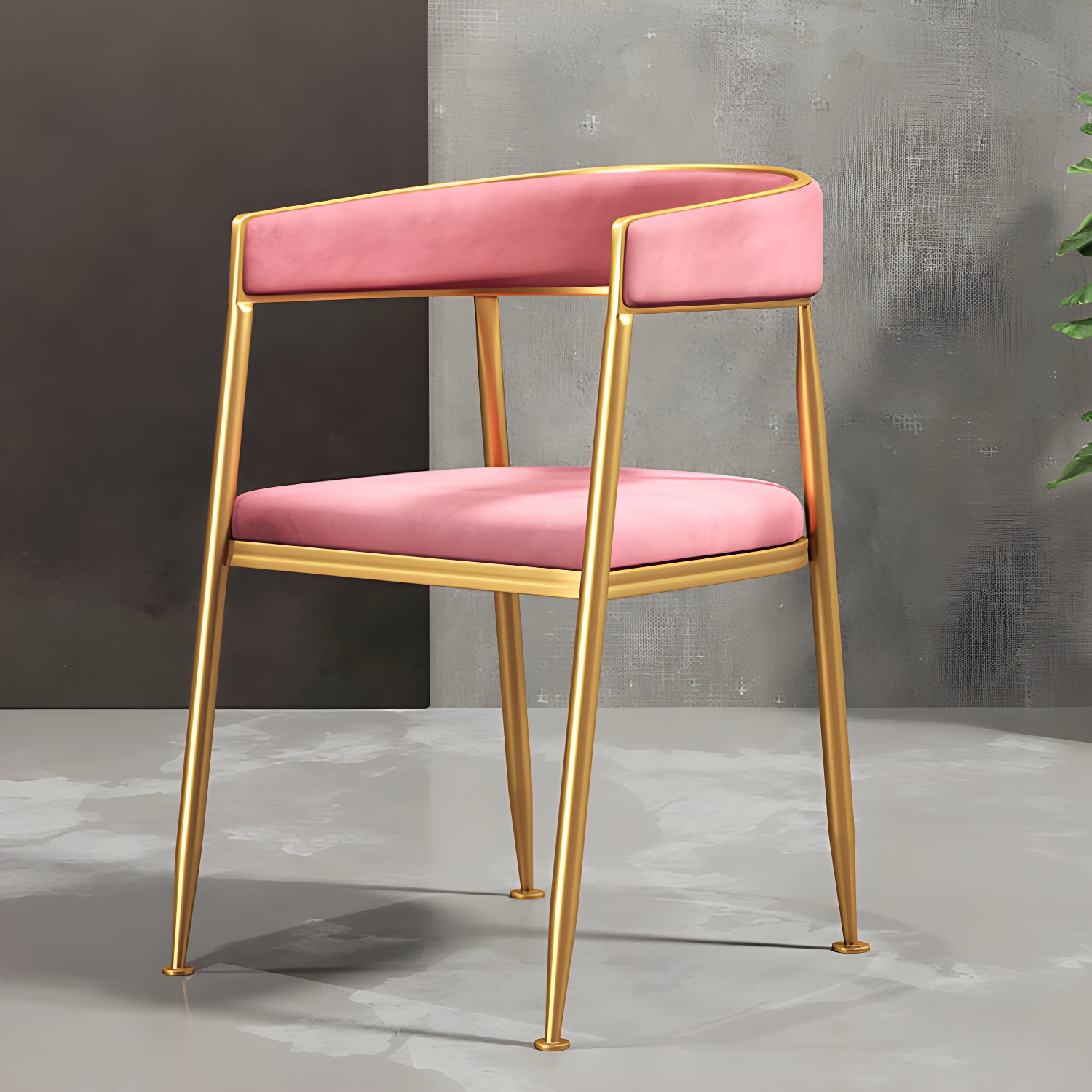 Glam Gold Metal Arm Chair Open Back Dining Side Chair with Upholstered - image 22