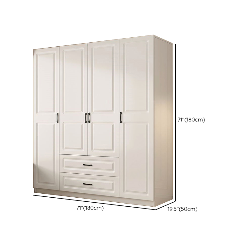 Casual Chalk Timber Wardrobe with Soft Close Drawer and Door, Interior Shelves, Hanging Rod - image 13