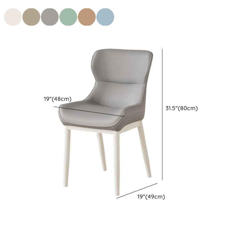 Contemporary Dinette Armless Chair with Solid Back Panel, Upholstered in Steel and Foot Pads - image 11