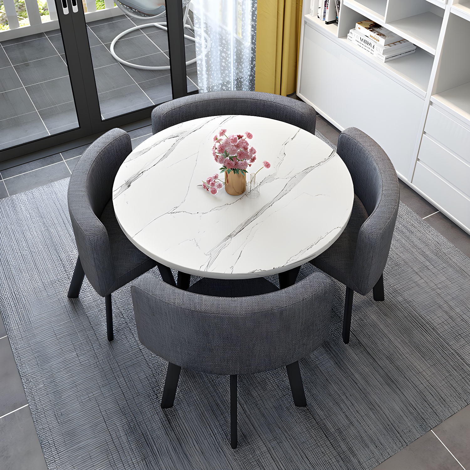 Modern Wood Dining Table Set 5 Pieces Dining Set for Home Use - image 7