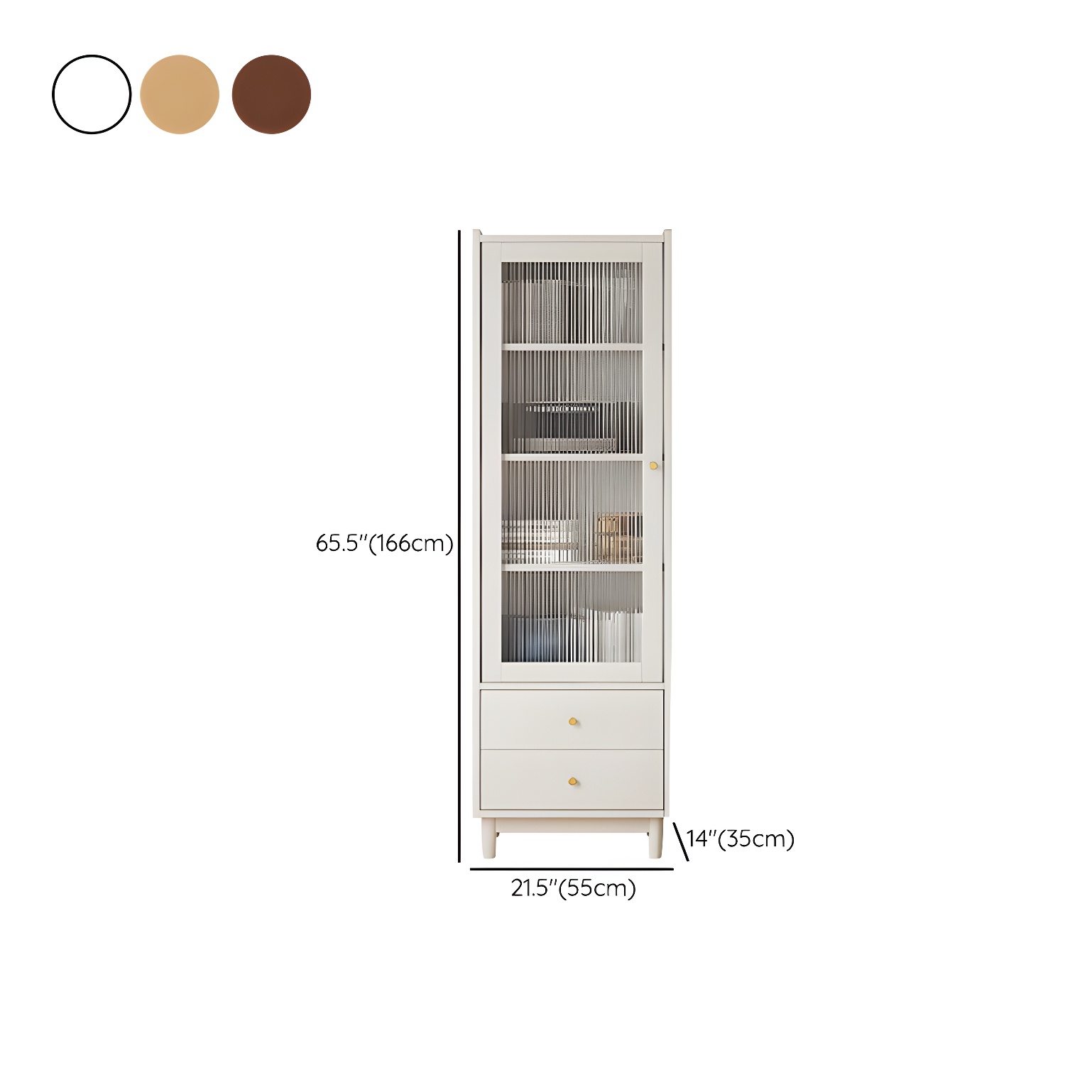 Scandinavian Glass Door Wood Cabinet with Drawers and Adjustable Shelves - Elegant Storage Furniture - image 14