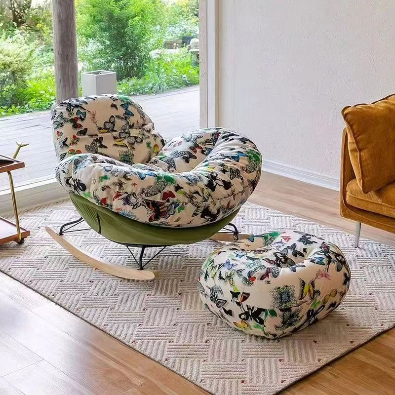 Modern Scratch-tolerant Upholstered Rocking Chair with Padded Comfort - image 10