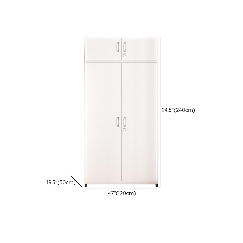 White Modish Steel Independent Armoire Cabinet with Adaptable Shelf, Soft Close Door, and Clothing Rod - image 13
