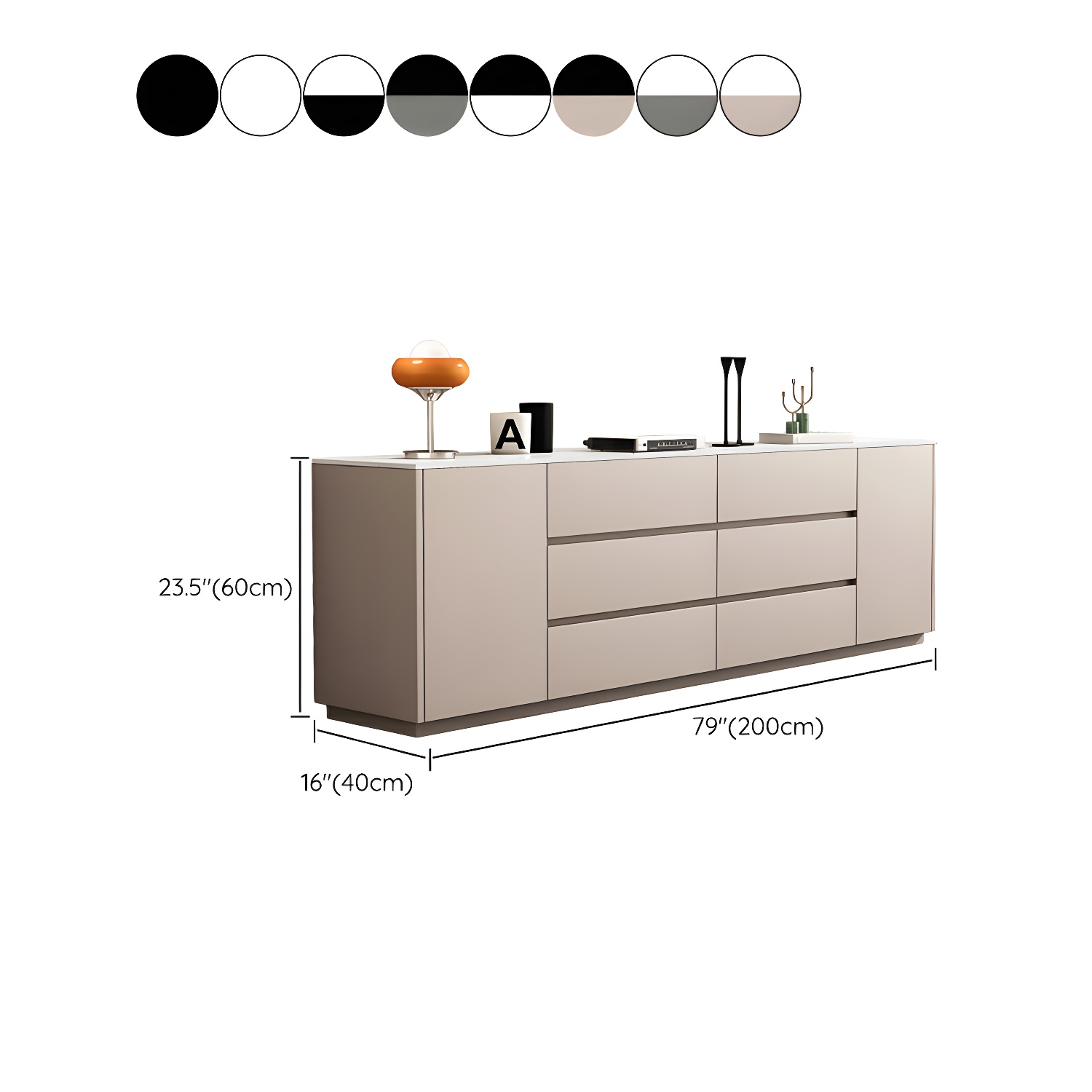 Modern Stone TV Stand with 6 Drawers and 2 Cabinets - Sleek and Stylish Design - image 17