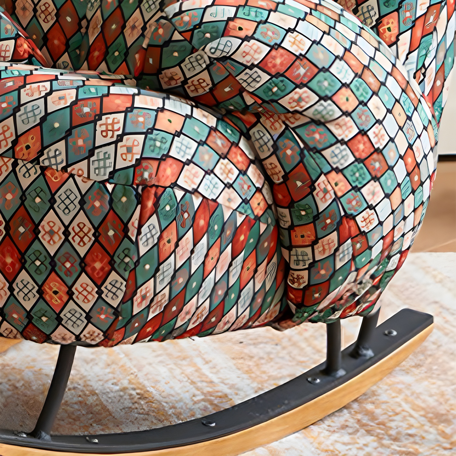 Spindle Living Room Contemporary Reclining Upholstered Rocking Accent Chair - image 19