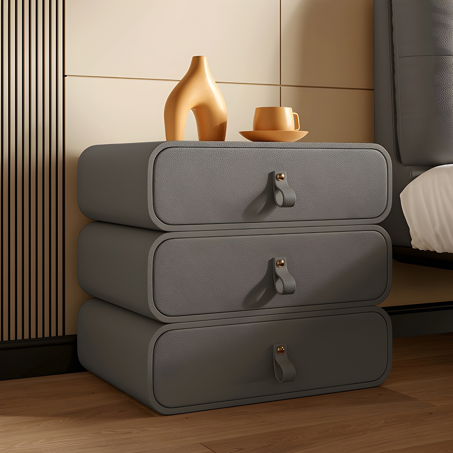 Modern Faux Leather Bachelor's Chest with Drawers in Narrow Size - image 16
