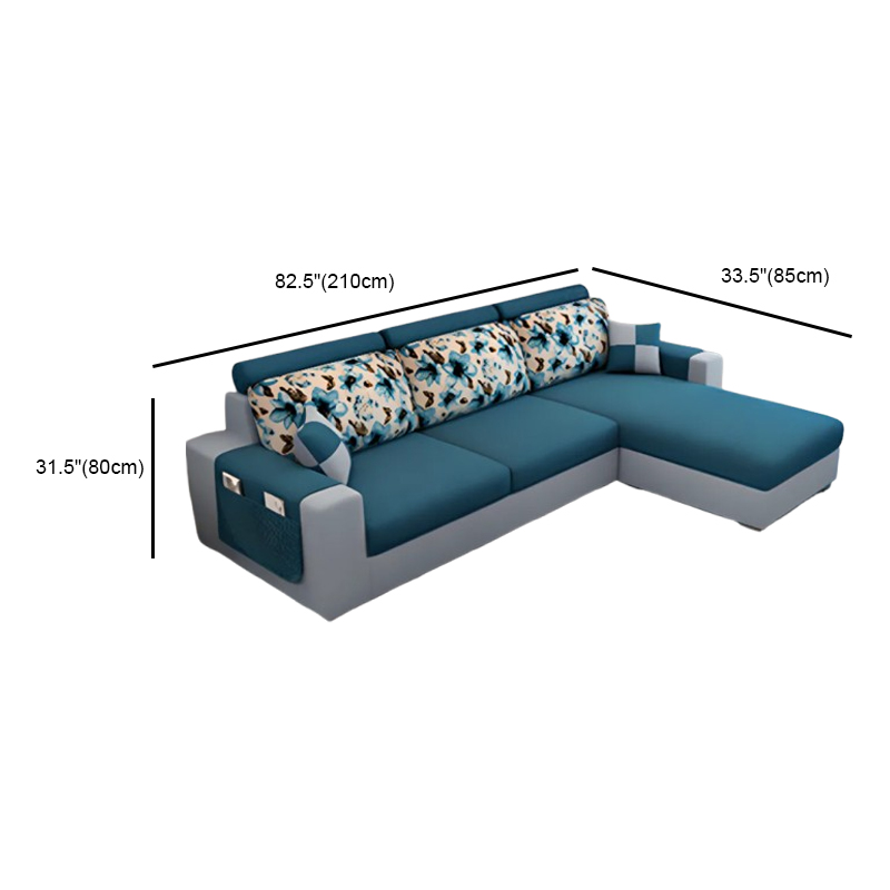 L-Shape Corner Sectional in Lavender/Olive Green/Beige with Left Hand Facing/Right Orientation - image 21