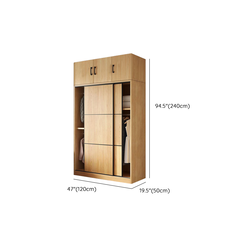 Natural Finish Modern Timber Self-supporting Wardrobe with Soft Close Drawer, Soft Close Door, and Clothing Rod - image 12