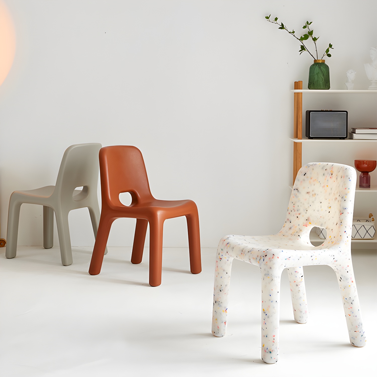 Scandinavian Style Non-Upholstered Low Back Plastic Side Chair for Kitchen & Dining - image 8