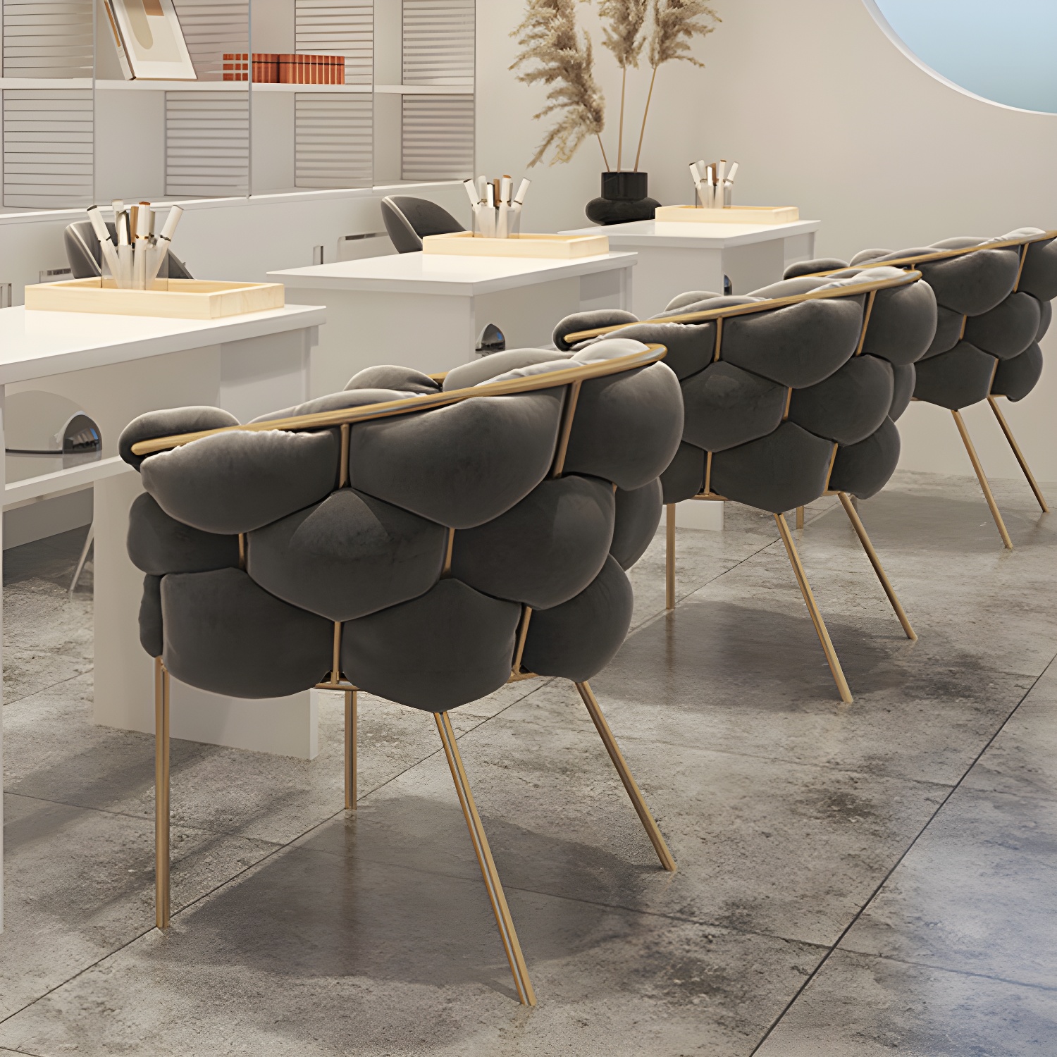 Glam Style Upholstered Gold Base Dining Arm Chair for Dining Room - image 16