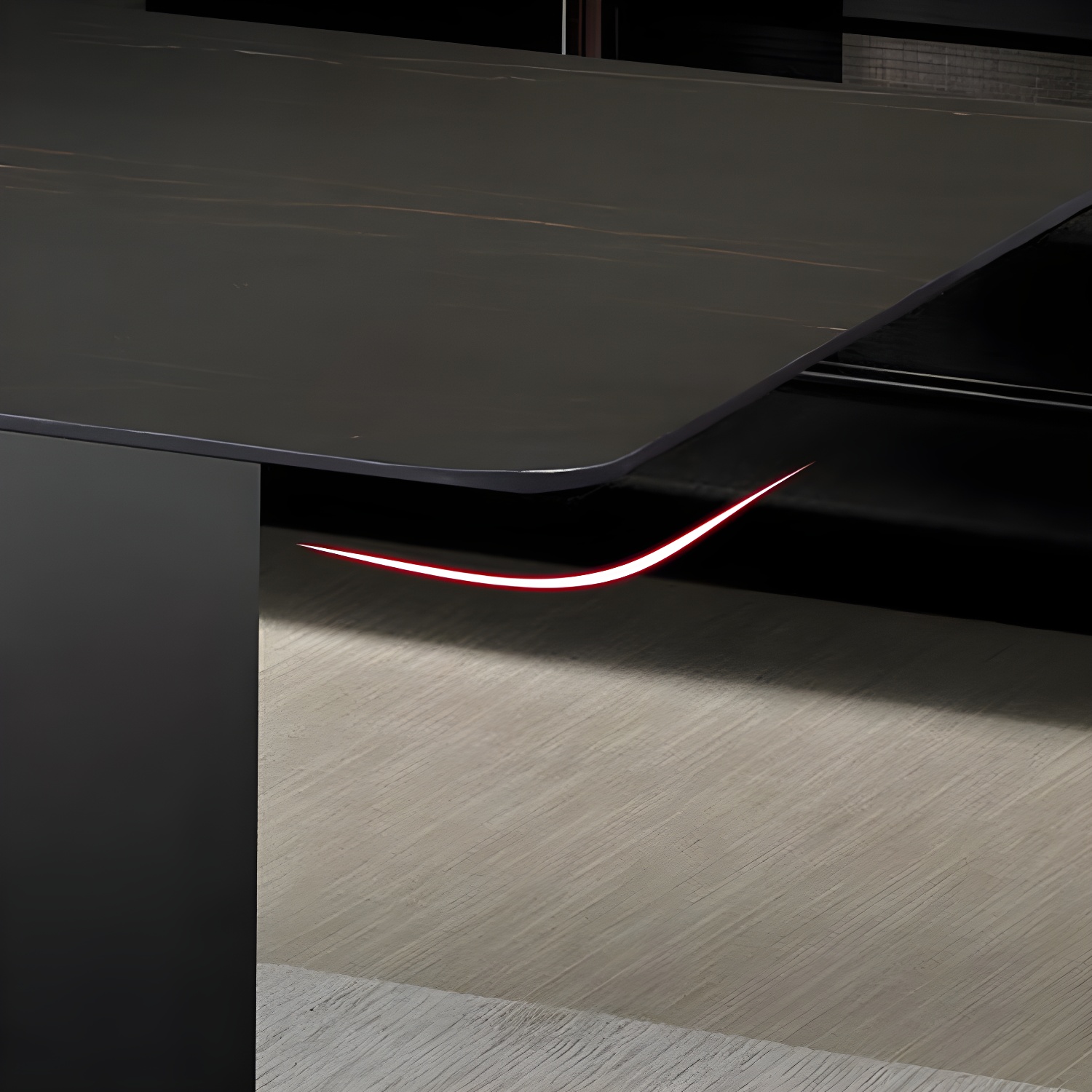 Rectangle Stone and Metal Dining table Modern Trestle Base Dining Table - image 9