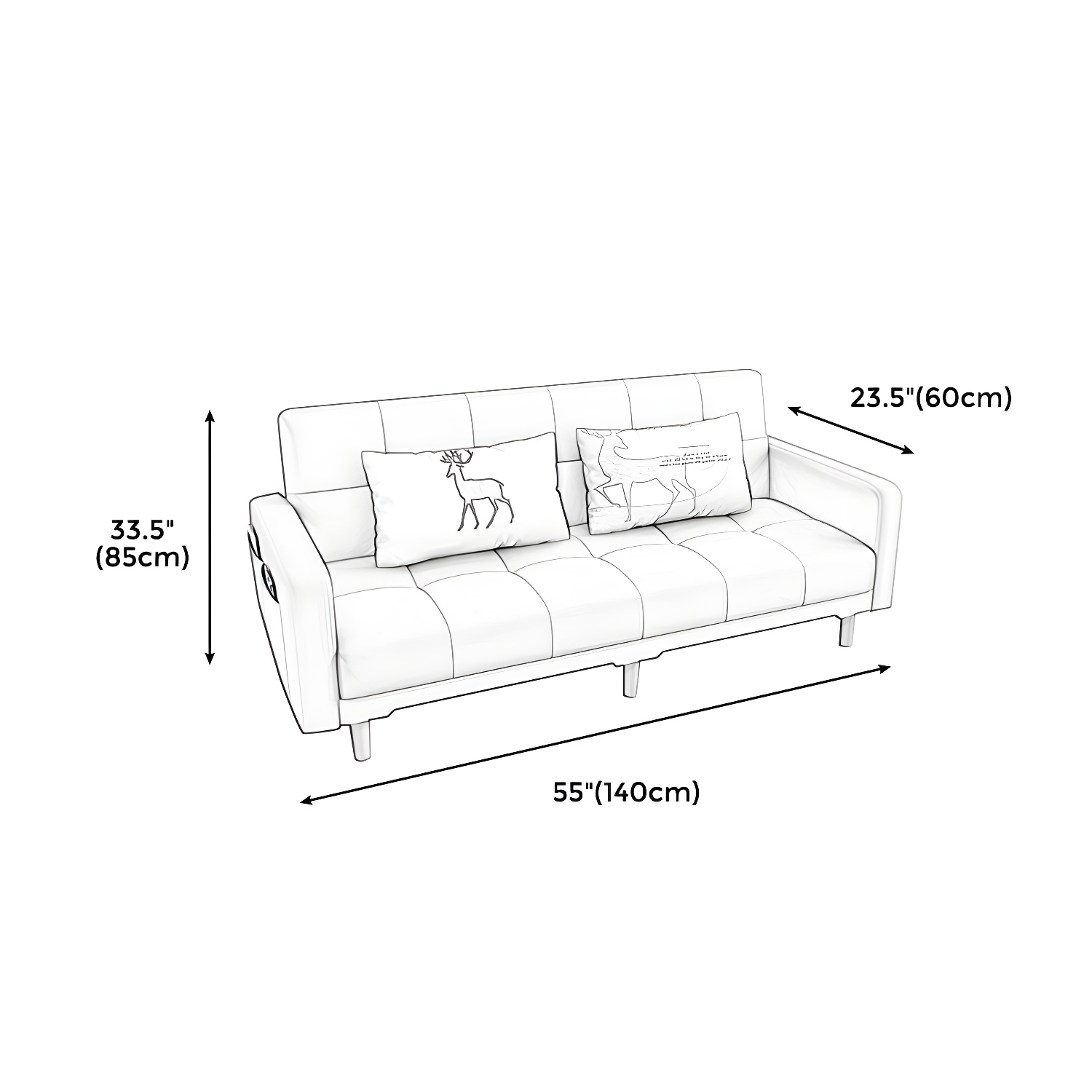 Square Arm Modern Storage Sofa with Biscuit Back Convertible Sofa for Living Room - image 20