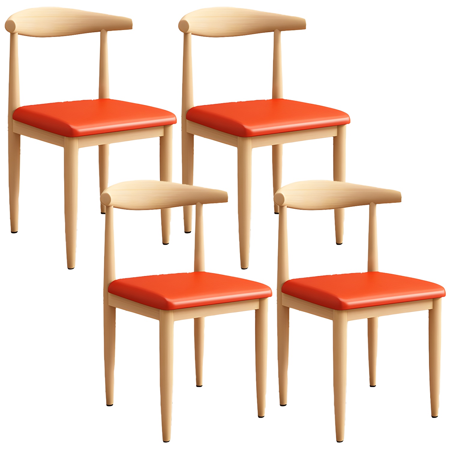 Modern Kitchen Dining Chairs Open Back Dining Chair with Metal Base - image 12