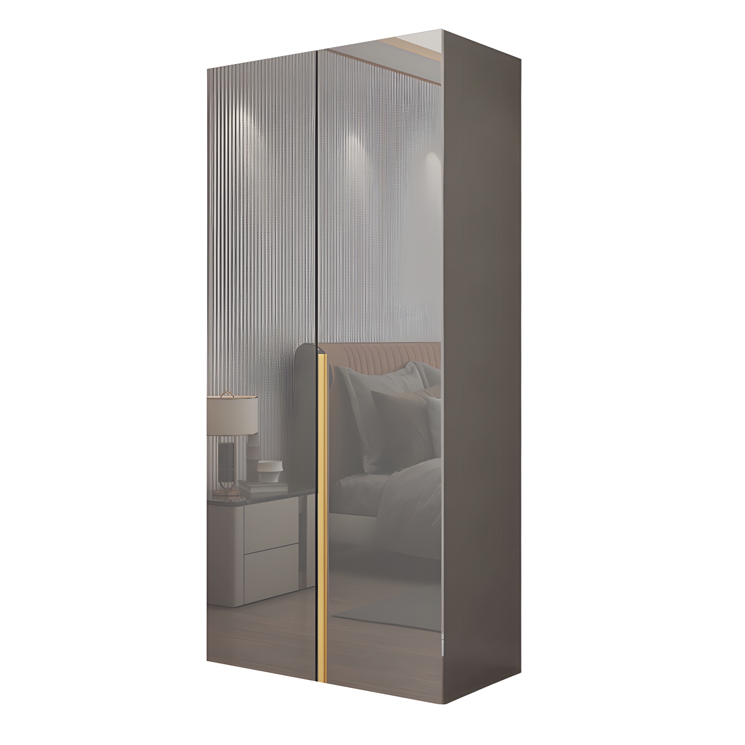 Engineered Wood Wardrobe Closet with Shelves Modern Wardrobe Cabinet for Home - image 5