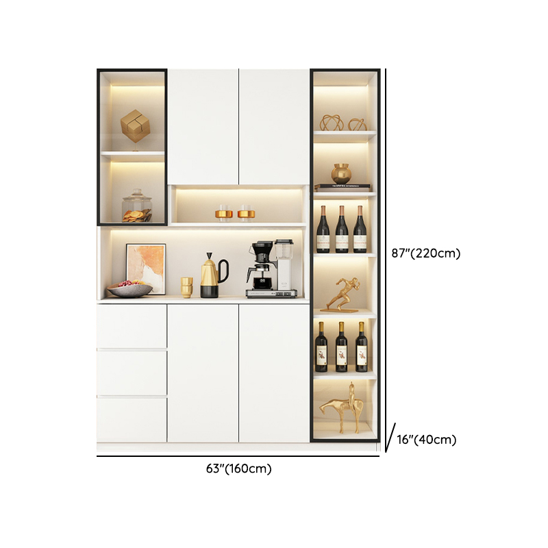 Modern White Wood Sideboard/Credenza 40cm Wide 220cm Tall - image 18