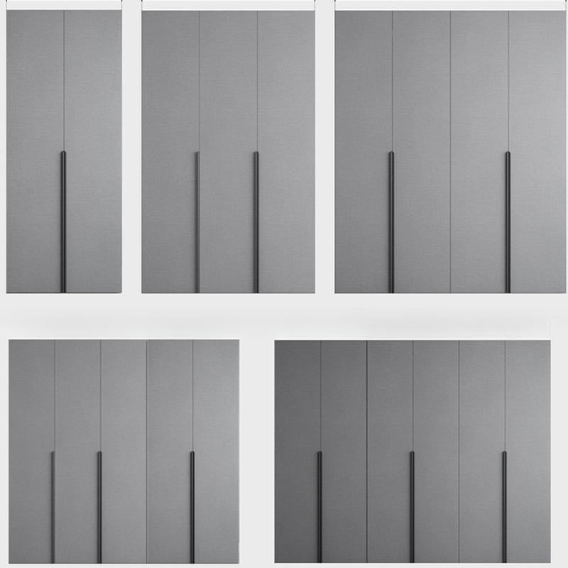 Trendy Dove Grey Wooden Wardrobe with Interior Shelves, Soft Close Door & Hanging Rod