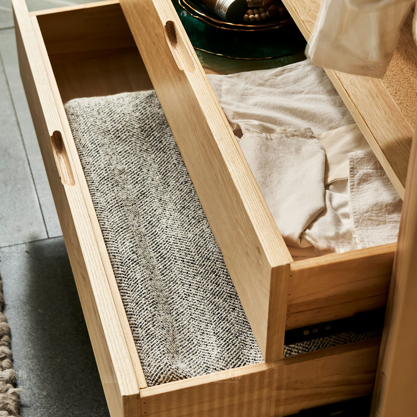 Wood Framed Rattan Arched Armoire Cabinet in a Contemporary Style, 2-Drawer Included/Not Included - image 10