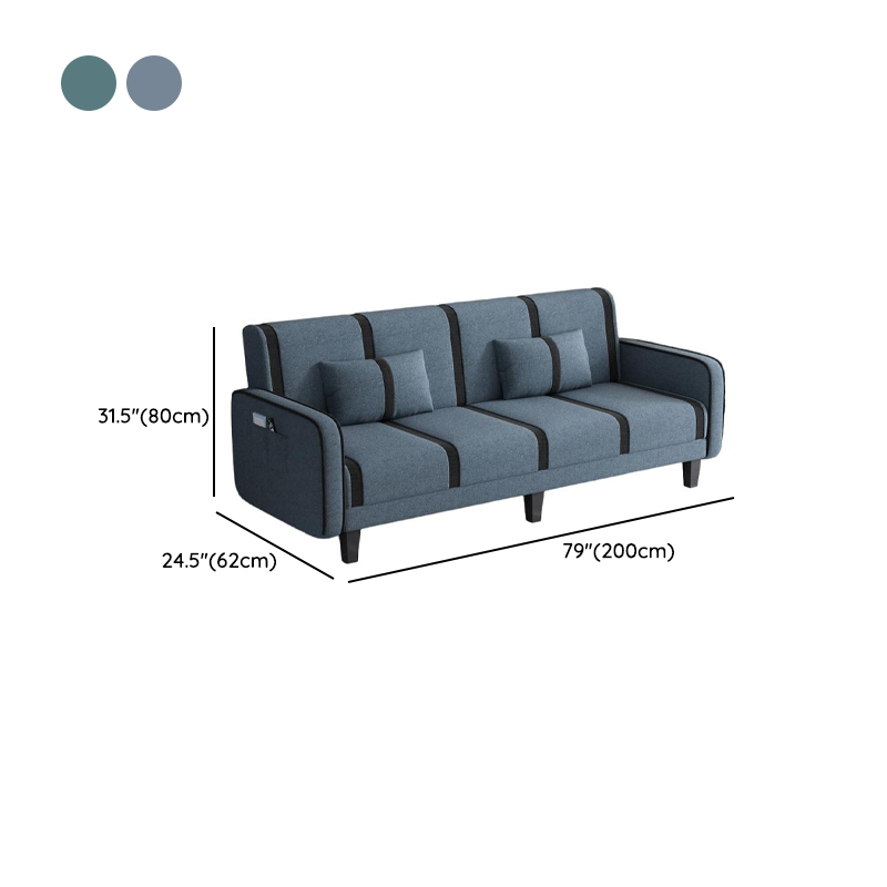 Trendy Solid Color Stain Resistant Standard Sofa/Loveseat in Dark Gray/Cerulean/Light Brown with Arm, Seats 3/2 People, and 2 Pillows - image 28