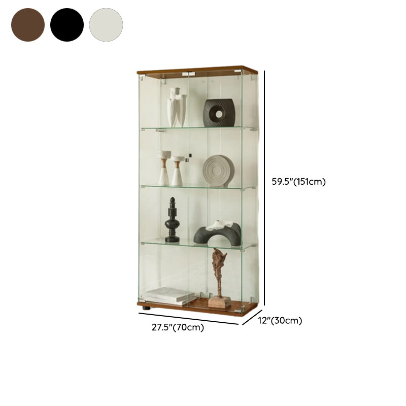 Modern Simple Style Rectangular/Nook Accent Cabinet with Closet, Lumber Countertop, Glazed Door in Midnight Black/Chalk/Sepia - image 16