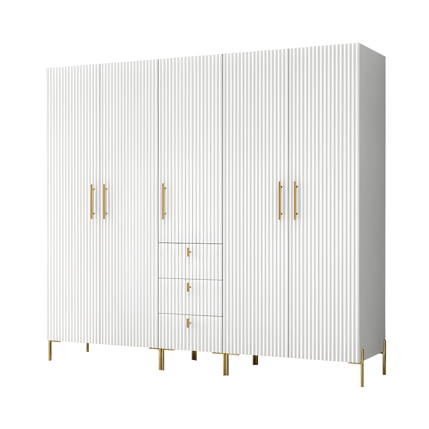 Modern Wardrobe Cabinet Engineered Wood with Garment Rod in Green/Blue/White/Grey - image 9