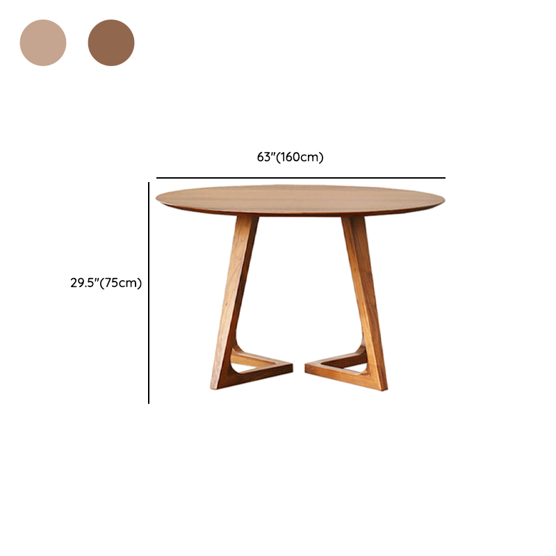 Minimalist Coffee Wood/Neutral Wood Tone Sleighing Dining Table Set with Round Solid Wood Table and Upholstered Chairs - image 14