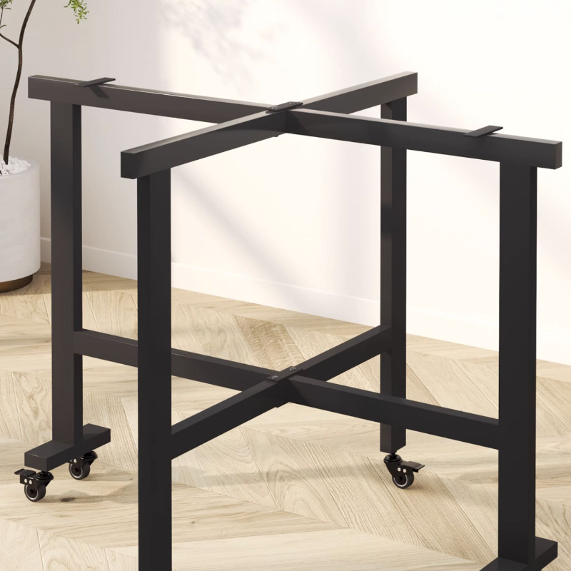 Simple Circular Weathered Wood Dining Table with MDF Top and Extendable Leaf Mechanism - image 8