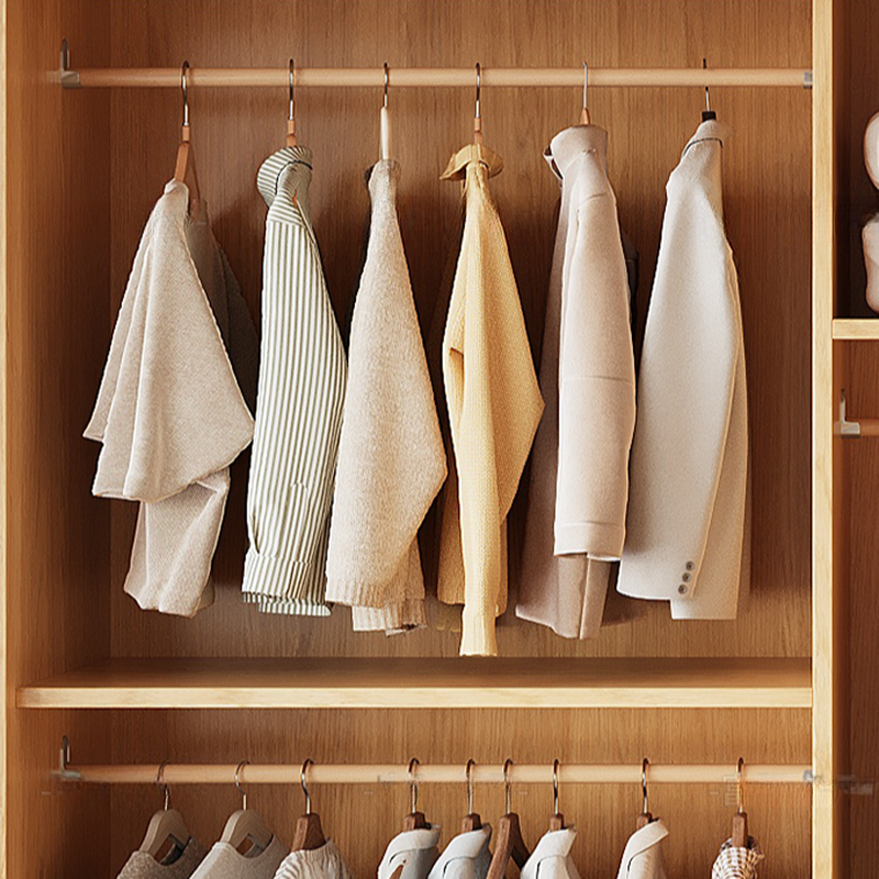 Minimalist Wooden Independent Wardrobe Closet with Soft Close Door, Interior Shelves, and Clothing Rod - image 6