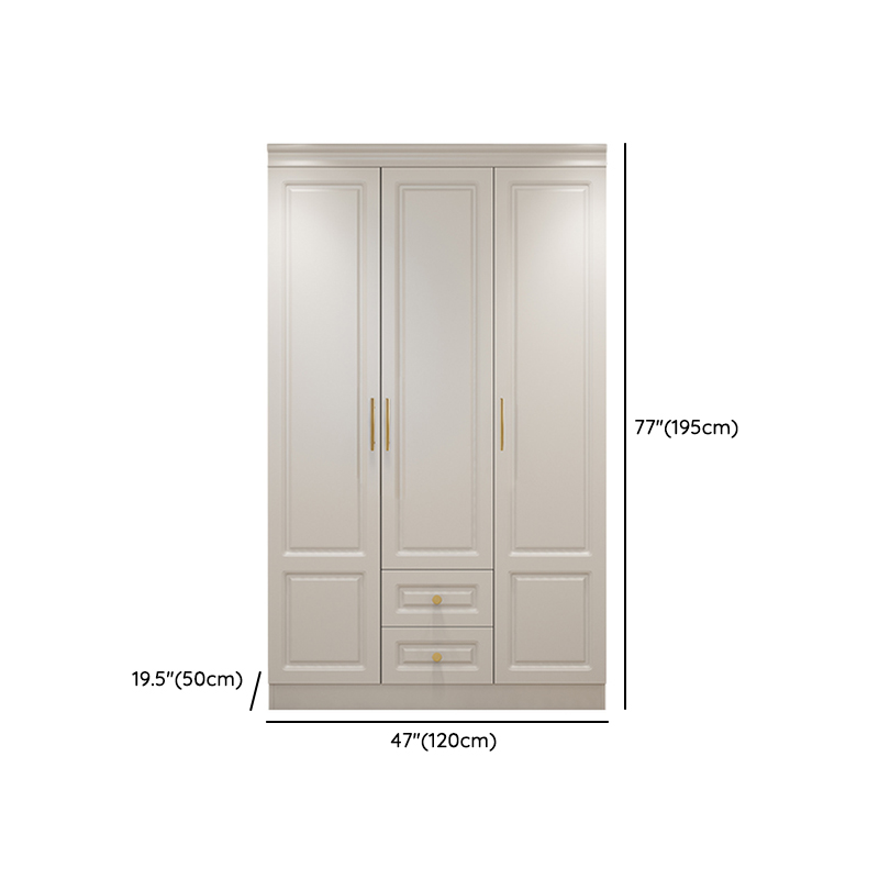 White Minimalist Lumber Wardrobe Closet with Soft Close Drawer, Soft Close Door, Interior Shelves, and Clothing Rod - image 11