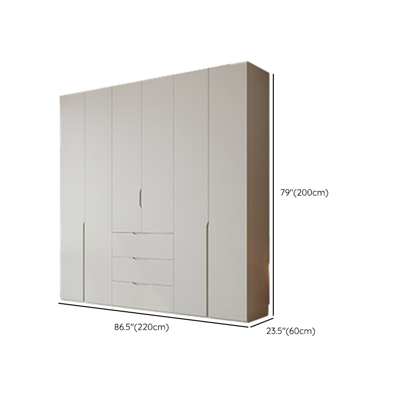 White Modish Laminate Wardrobe Armoire with 3-Drawer, Soft Close Door, Interior Shelves, and Hanging Rod - image 10