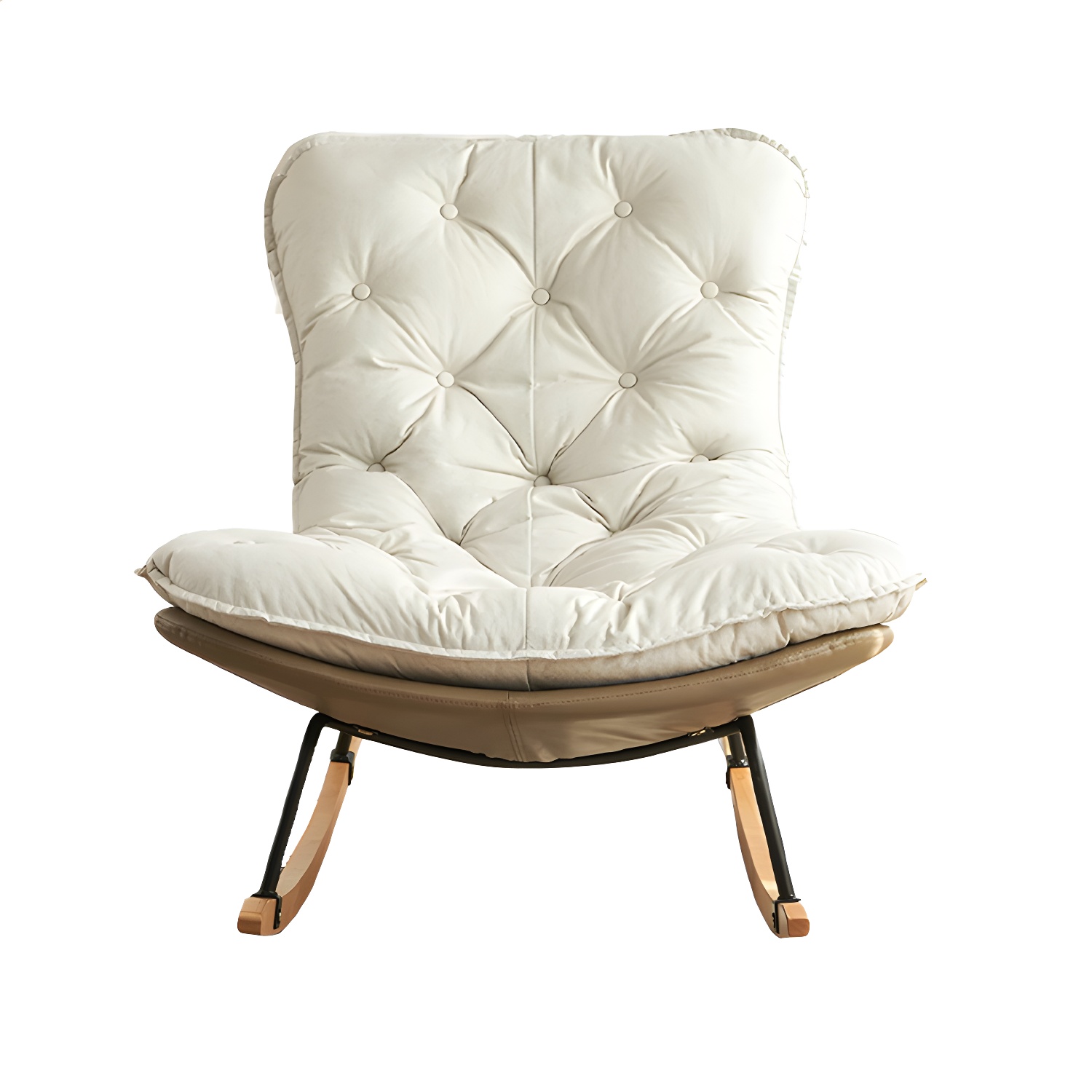 41" Wide Upholstered Button-Tufted Rocking Accent Chair with Legs - image 10