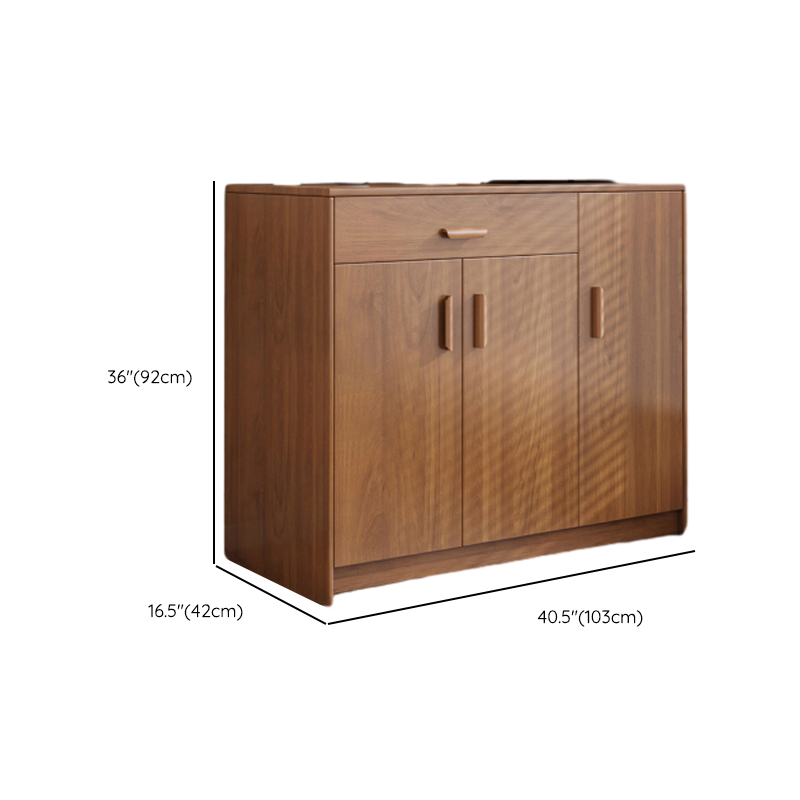 Modish Sideboard/Microwave Shelf Cabinet with Multiple Drawers, Narrow Size, 1 to 3 Shelves, Larder Storage, Timber Countertop, and Various Doors - image 16