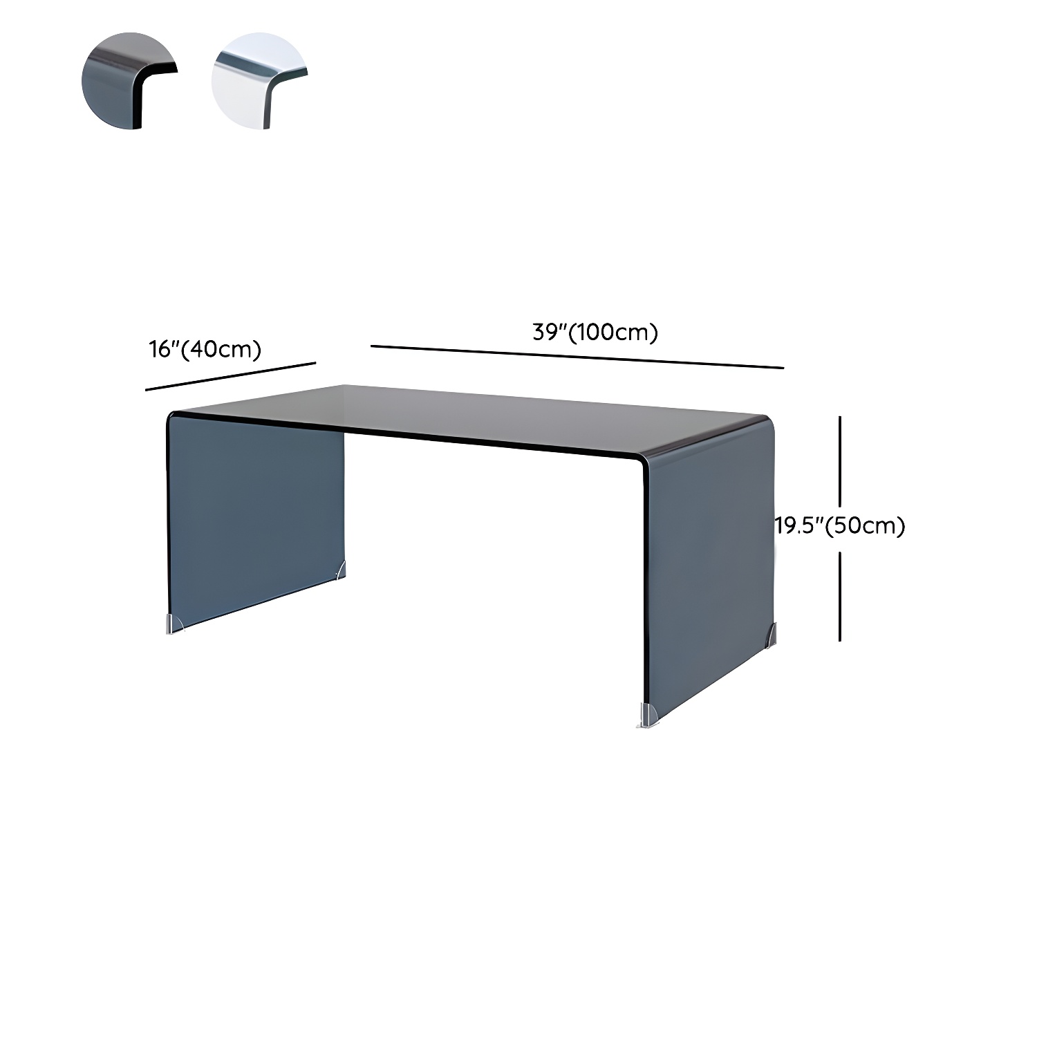 Modern Glass Coffee Table with Transparent Rectangular Top & Sleek Sled Base - image 13