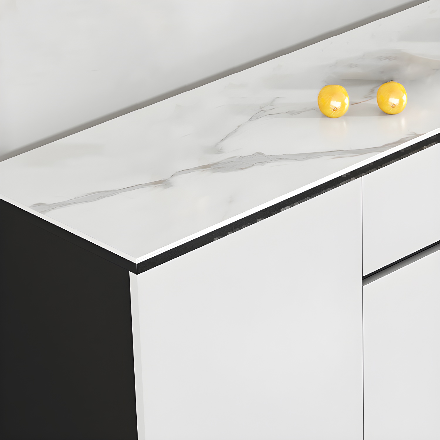 White Wood Buffet Sideboard with Drawers and Cabinet Included - image 6