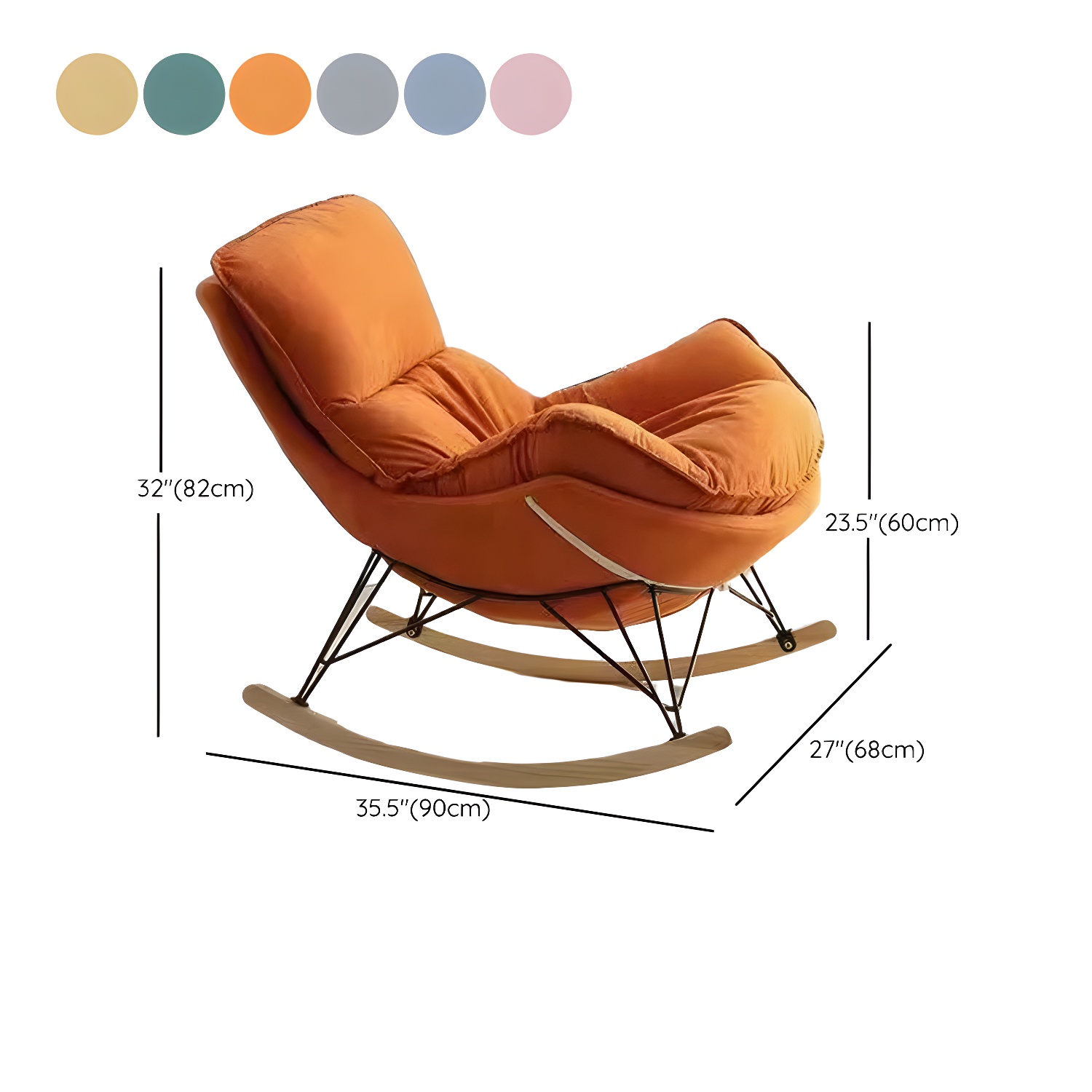 Contemporary Indoor Rocking Chair with Sled Legs and Spindle Back - image 25